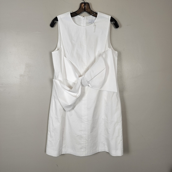Pearl Lela Rose poplin bow white dress, size 8, nwot - Picture 2 of 9